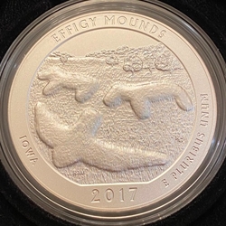 2017-P ATB 5 Oz 999 Fine Silver Coin, Effigy Mounds National Monument
