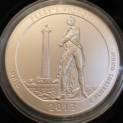 2013-P ATB 5 Oz 999 Fine Silver Coin, Perry’s Victory and International Peace Memorial