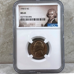 1950-D Jefferson Nickel, MS 65 - 094