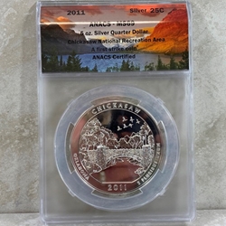 2011 ATB 5 Oz 999 Fine Silver Coin, Chickasaw National Recreation Area, MS69