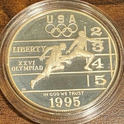 1995-P Olympic Track and Field Silver Dollar