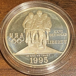 1995-P Olympic Cycling Silver Dollar