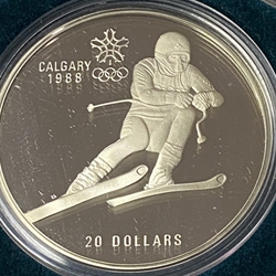 1986-1988 Canada 20 Dollars - Elizabeth II Alpine Skiing
