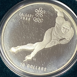 1985-1988 Canada 20 Dollars - Elizabeth II Speed Skating