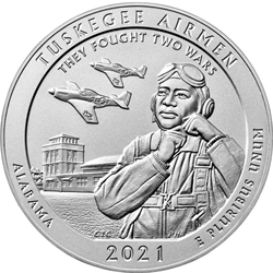 2021 ATB 5 Oz 999 Fine Silver Coin, Tuskegee Airmen National Historic Site