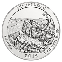 2014 ATB 5 Oz 999 Fine Silver Coin, Shenandoah National Park