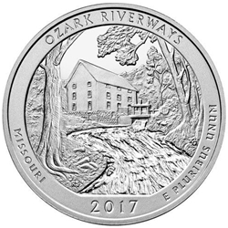 2017 ATB 5 Oz 999 Fine Silver Coin, Ozark National Scenic Riverways
