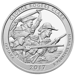 2017 ATB 5 Oz 999 Fine Silver Coin, George Rogers Clark