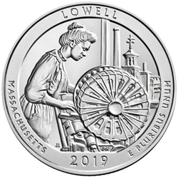 2019 ATB 5 Oz 999 Fine Silver Coin, Lowell National Historical Park