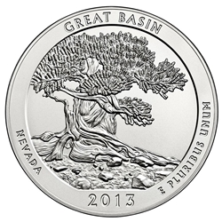 2013 ATB 5 Oz 999 Fine Silver Coin, Great Basin National Park