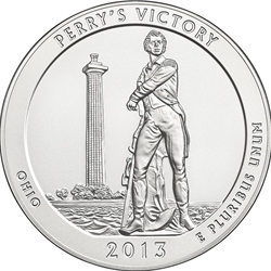 2013 ATB 5 Oz 999 Fine Silver Coin, Perry’s Victory and International Peace Memorial