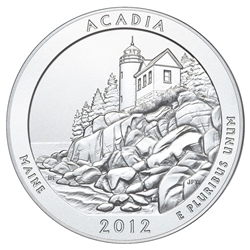 2012 ATB 5 Oz 999 Fine Silver Coin, Acadia National Park
