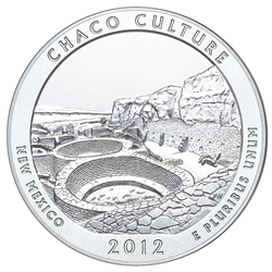 2012 ATB 5 Oz 999 Fine Silver Coin, Chaco Culture