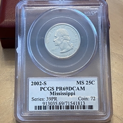 2002-S Mississippi 25 Cent, PR69DCAM