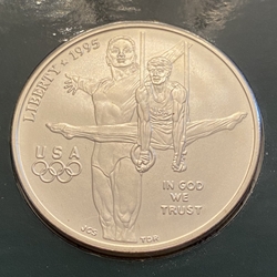 1995-D Uncirculated Gymnastics Silver Dollar