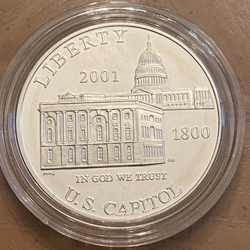 2001-P Uncirculated Capitol Visitor Center Silver Dollar