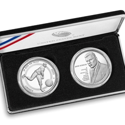 2022 Negro Leagues Baseball Proof Silver Dollar Coin and Jackie Robinson Silver Medal Set, Wanted