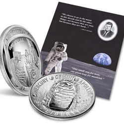 2019-P Apollo 11 50th Anniversary 2019 Proof Silver Dollar and Kennedy-Apollo 11 Intaglio Print, Wanted