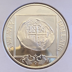 1985 British Virgin Islands, Sunken Ship Treasures of the Caribbean, Spanish Cob coin