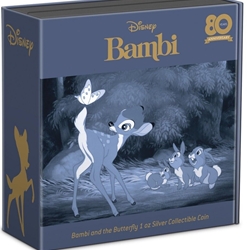 2022 Niue Disney Bambi 80th Anniversary – Bambi and Butterfly 1oz Silver Coin