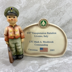 M.I. Hummel 726 Soldier Boy Plaque, 839th Transportation Battalion, Tmk 8
