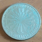 1972 Olympic Games in Munich, legend "IN DEUTSCHLAND" 10 Deutsche Mark, Series 1