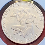 1972 Olympic Games in Munich, legend SPIELE DER XX. OLYMPIADE 1972 IN MÜNCHEN 10 Deutsche Mark, Series 3