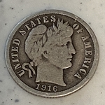 Barber Dime, 1892 to 1916