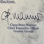 Claus-Peter Wahner, Goebel Chief Executive Officer