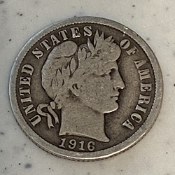 Barber Dime, 1892 to 1916
