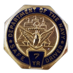 Lapel Button, Safe Driver Award, U.S. Navy and U.S. Marine Corps, 7 Years