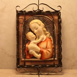 Hummel 222 Madonna Plaque  with Metal Frame