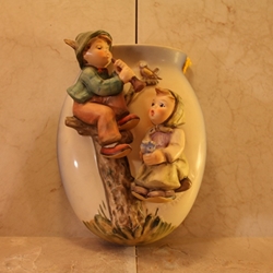 Hummel 360 A Wall Vase, Boy and Girl