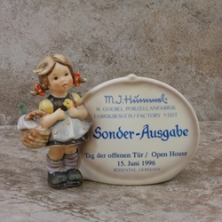 Hummel 722 Little Visitor Plaque, Type 3, Factory Visit, Open House 15. Juni 1996, Personalized