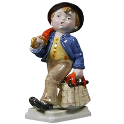 Hummel 7/I Merry Wanderer, Double Base, Faience, Tmk 1, Sold $2.760.00