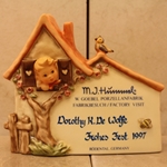 M.I. Hummel 822 Hummelnest, Personalized, Plaque, Dorothy K. De Wolfe, Tmk 7