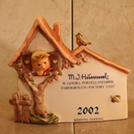 M.I. Hummel 822 Hummelnest, Personalized, Plaque, 2002, Tmk 7