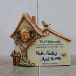 M.I. Hummel 822 Hummelnest, Personalized, Plaque, Ruth Bailey, Tmk 7