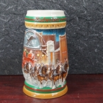 Beer Stein, Anheuser-Busch, CS313 Budweiser Holiday 1997, Type 1