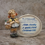 M.I. Hummel 722 Little Visitor Plaque, Type 2, Personalized, Tmk 7, Type 1