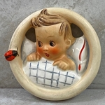 M.I. Hummel 137/B Child in Bed, Wall Plaque Tmk 3, Type 4