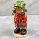 M.I. Hummel 2221 All Bundled Up, Tmk 8, Snowman Backstamp, Type 1