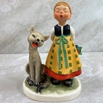 Goebel Figurine, Hahn 504 SINGING GIRL AND CAT Tmk 3