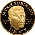 1997 Jackie Robinson 50th Anniversary Legacy Set-$5 Gold Coin Set, 3 Each