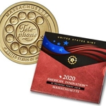American Innovation 2020 $1 Reverse Proof Coin -Massachusetts