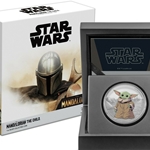 2021 Niue Star Wars Mandalorian THE CHILD 1 oz Colorized Silver Coin Yoda Grogu Wanted Sold $224.99