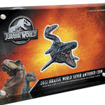 2021 Niue Jurassic World Mosasaurus 2 oz Colorized Silver Coin Park Wanted Sold $230.00