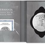 2021 GERMANIA 50 Mark 10oz .999 Silver BU Coin Round in Blisterpack w/ COA Wanted Sold $445.00