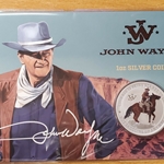 2021 Tuvalu John Wayne The Duke 1 oz Silver Colorized Coin in Card Sell $75.00