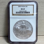 2005 American Eagle Silver One Ounce Certified / Slabbed MS69 - 092